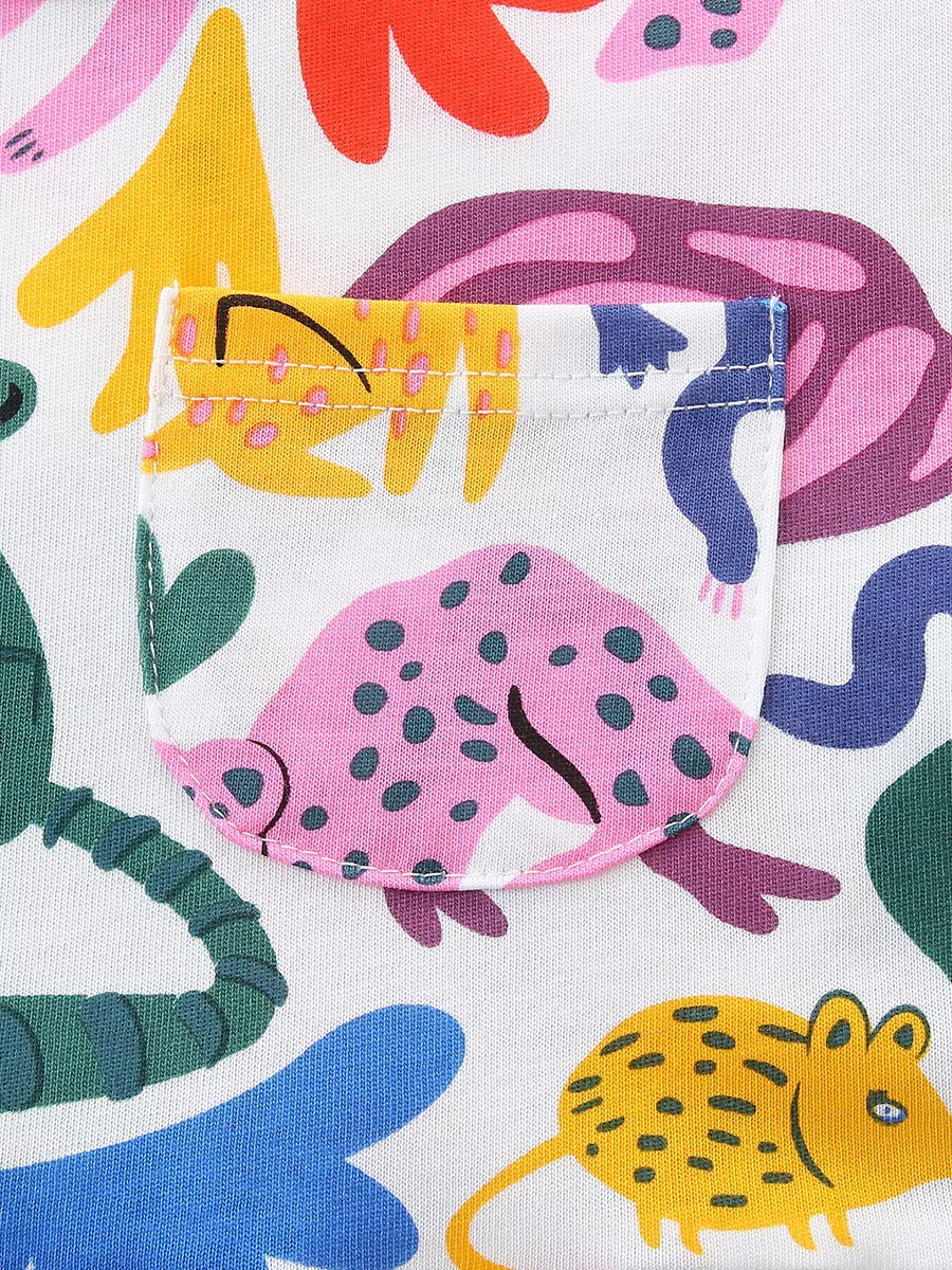 Children's Animal Print Short Sleeve Dress, image 4