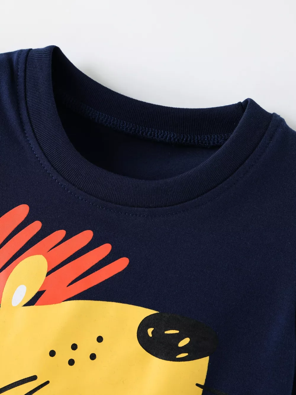 Children's Lion Graphic Round Neck T-Shirt, image 3