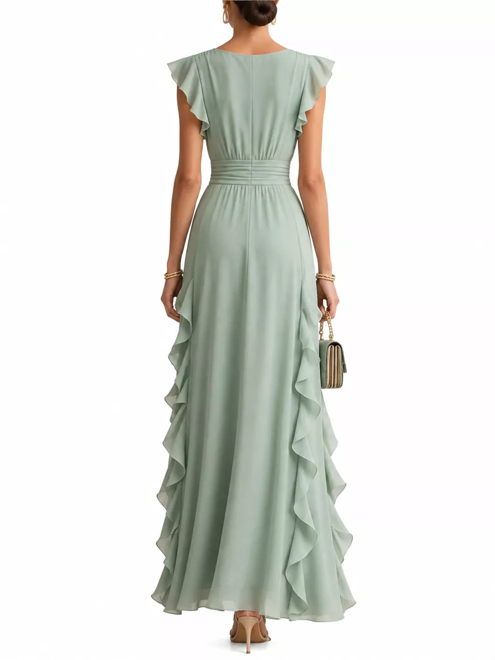 Ruffled Surplice Sleeveless Maxi Dress, image 8