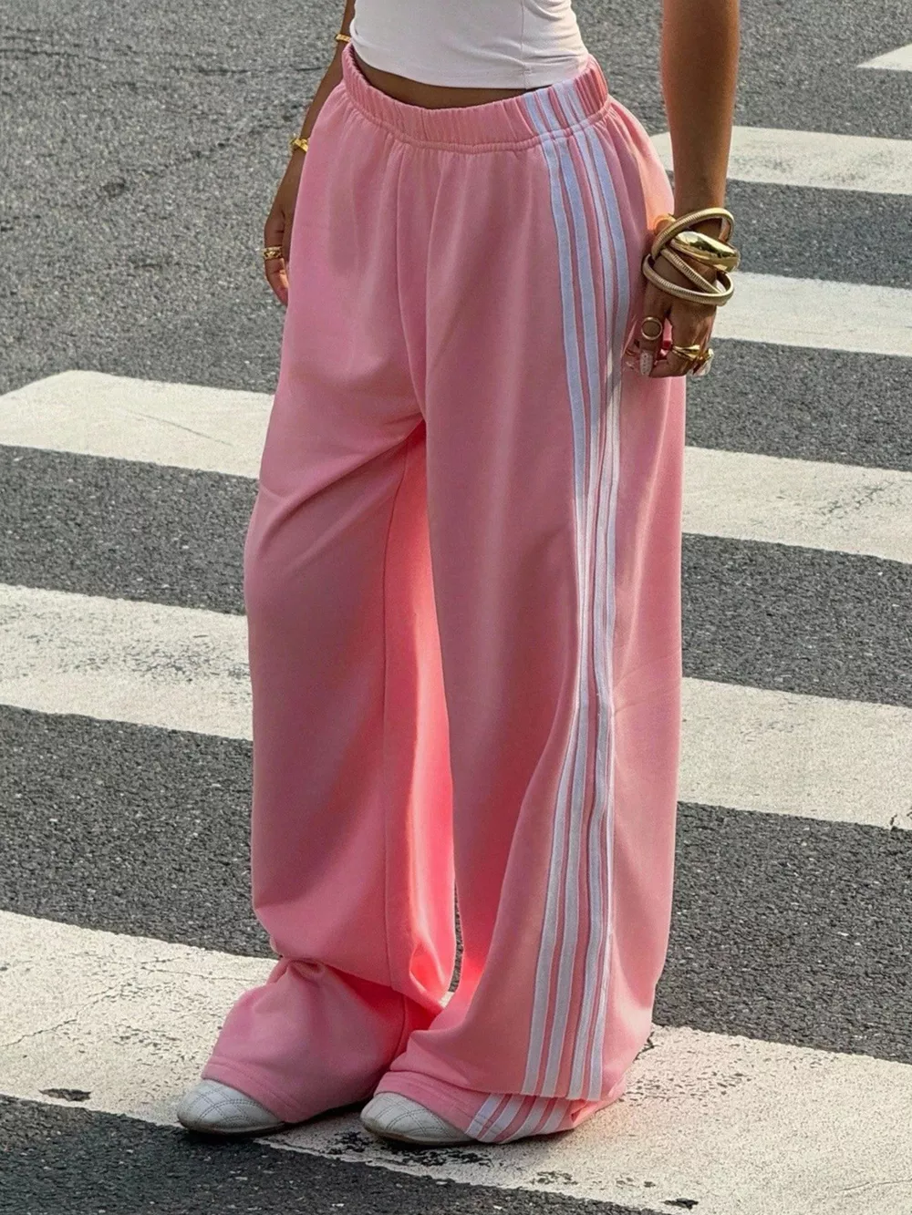 Wide Leg Pants with Stripes, image 2