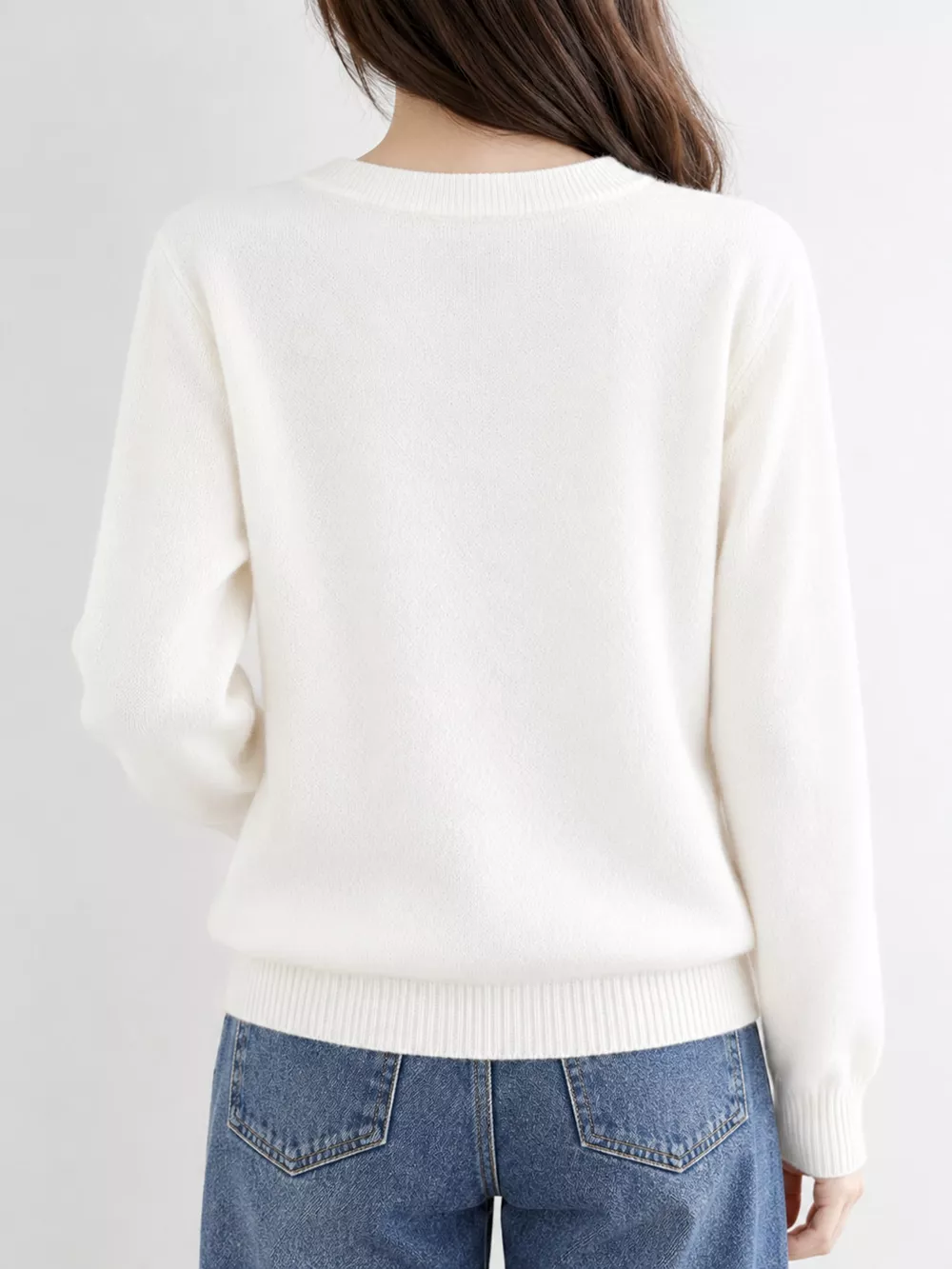 Crew Neck Button-Down Cardigan, image 3