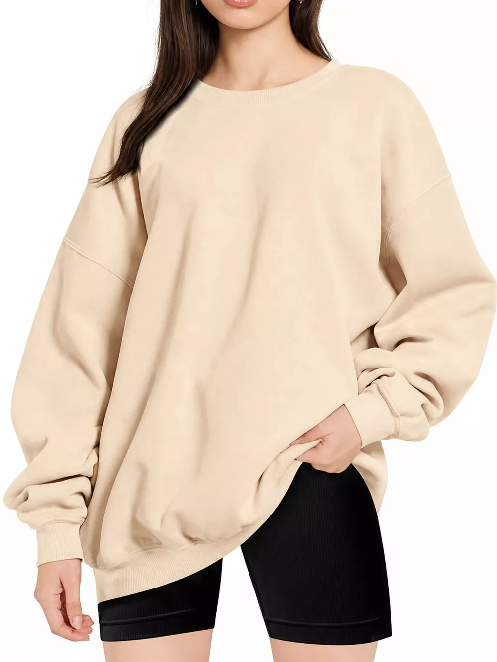 Full Size Crew Neck Dropped Shoulder Sweatshirt Plus Size, image 13