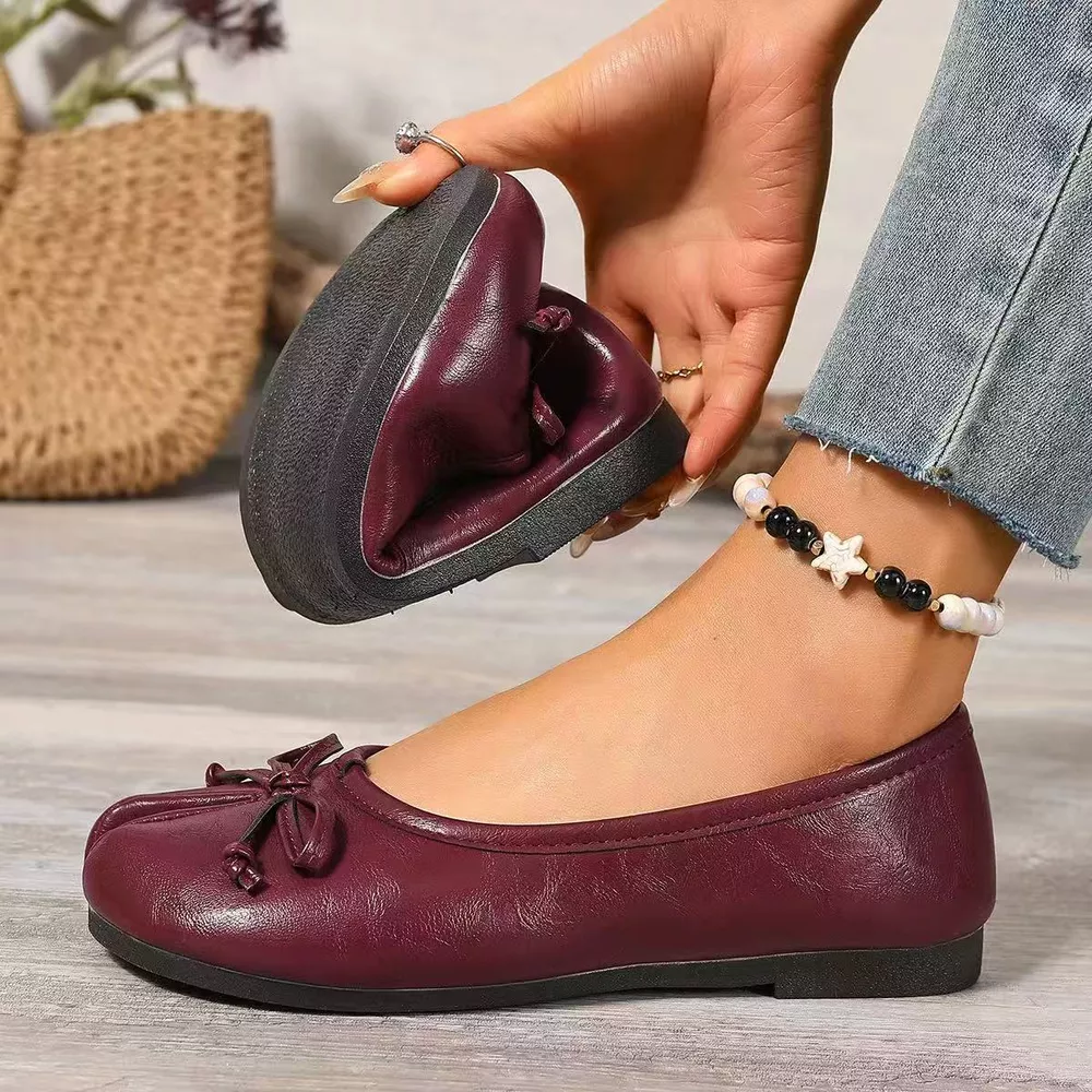 Bow Decor Split Toe Slip-Ons, image 13