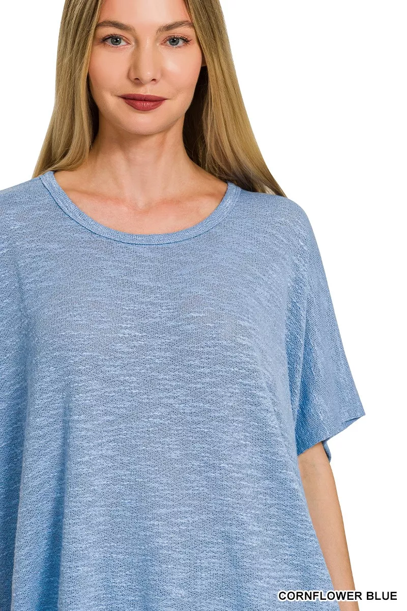 Zenana Oversized Slub Hacci Top, image 4