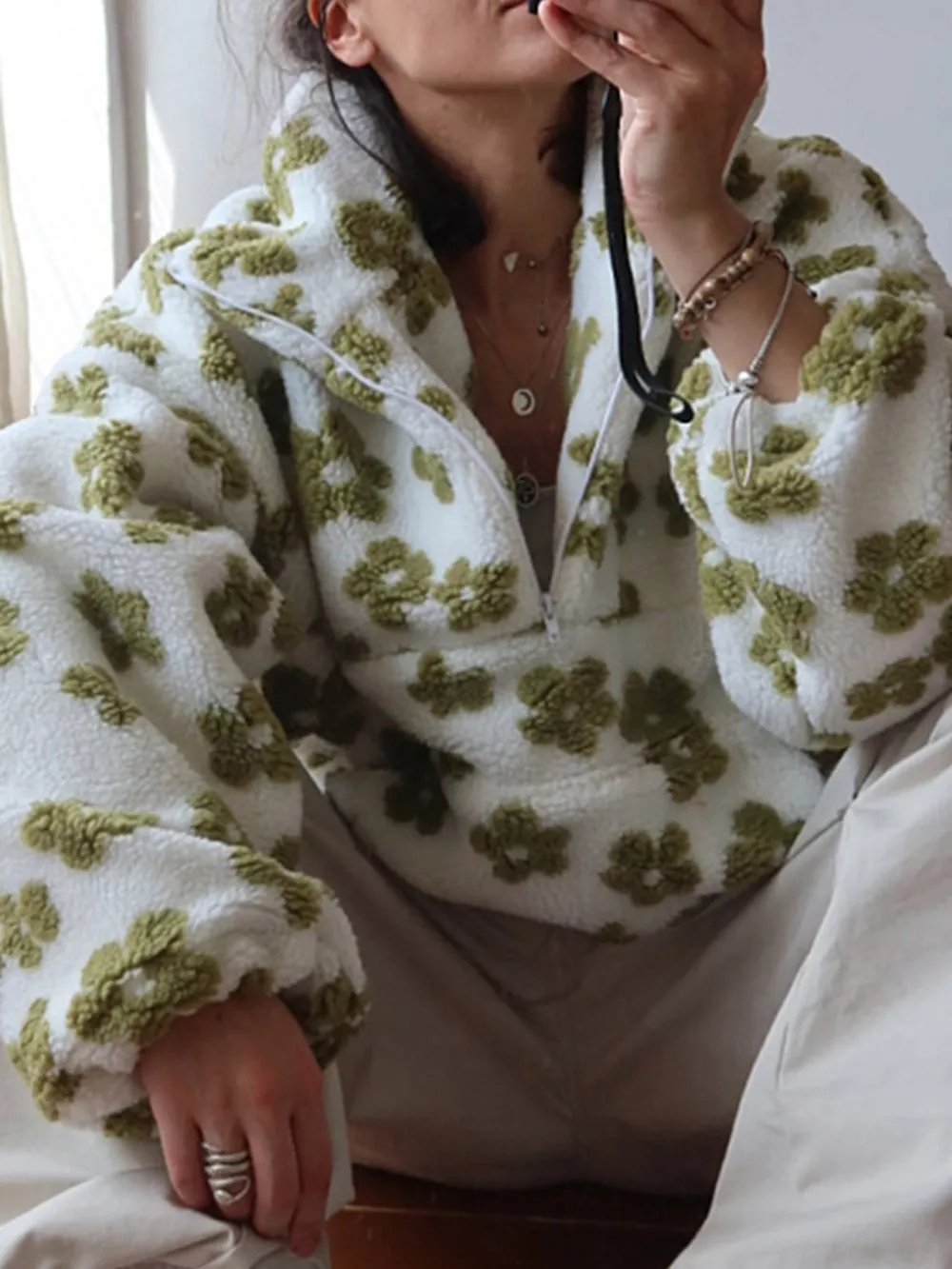 Quarter-Zip Sherpa Sweatshirt, image 12