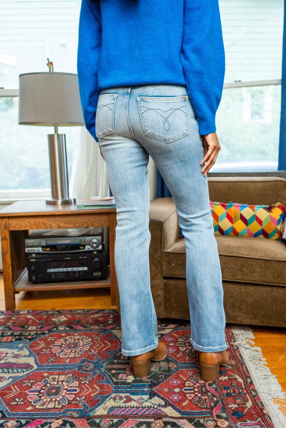 Mid Rise Thermal Bootcut Jeans, image 4