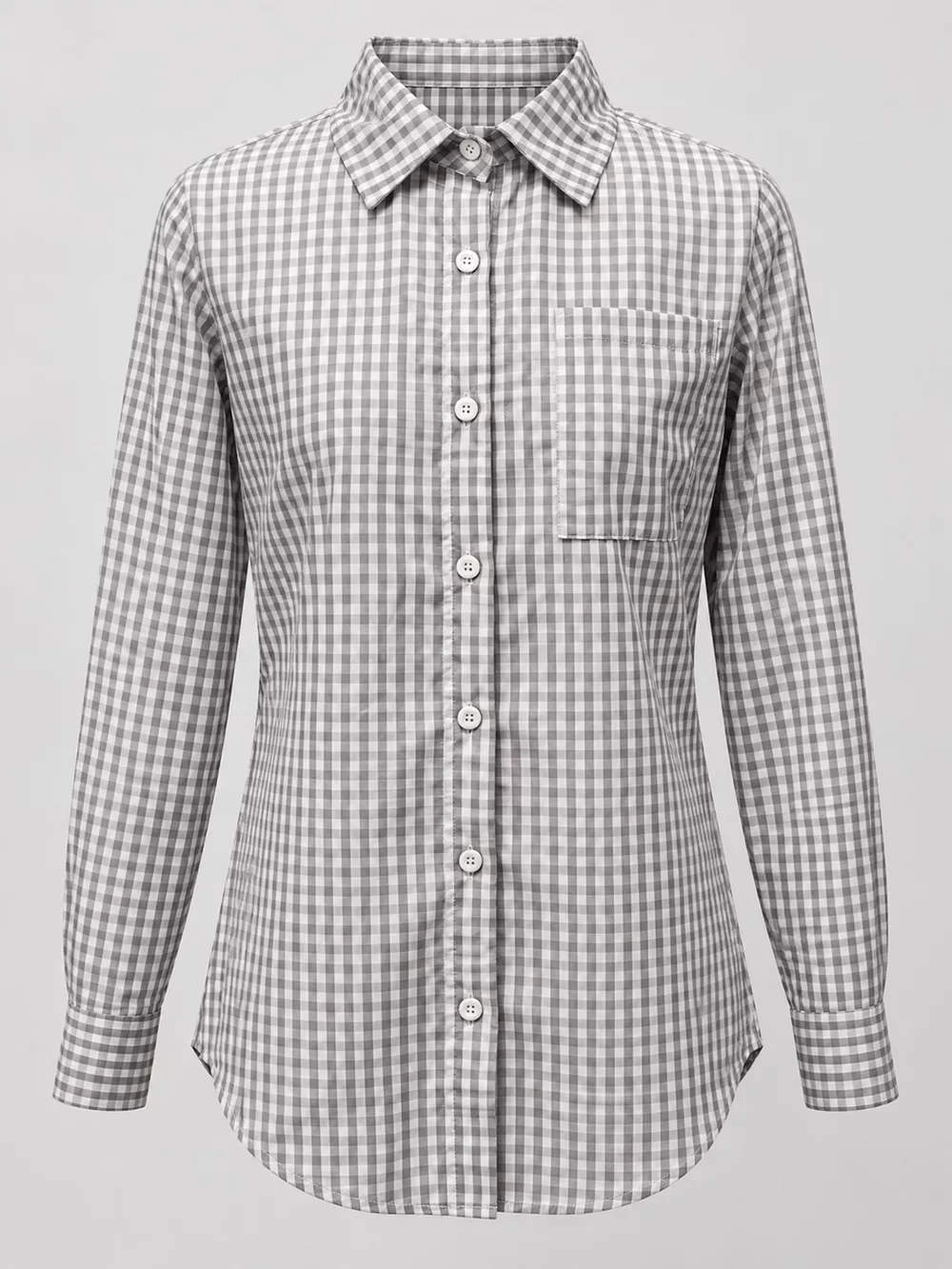 Plus Size Plaid Button-Down Long Sleeve Shirt, image 45