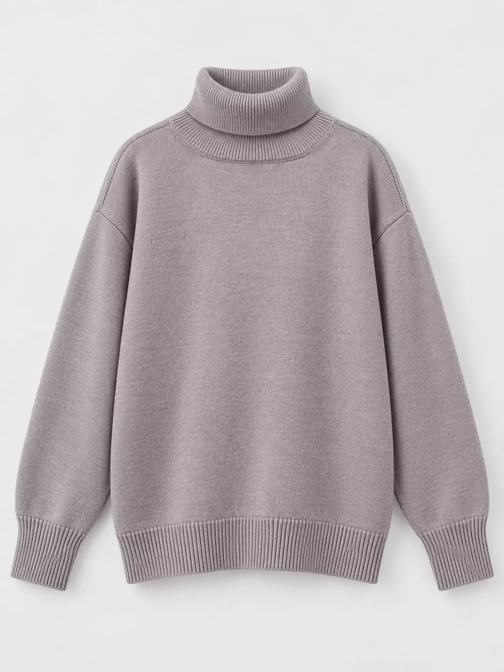 Oversized Turtleneck Dropped Shoulder Sweater, image 36