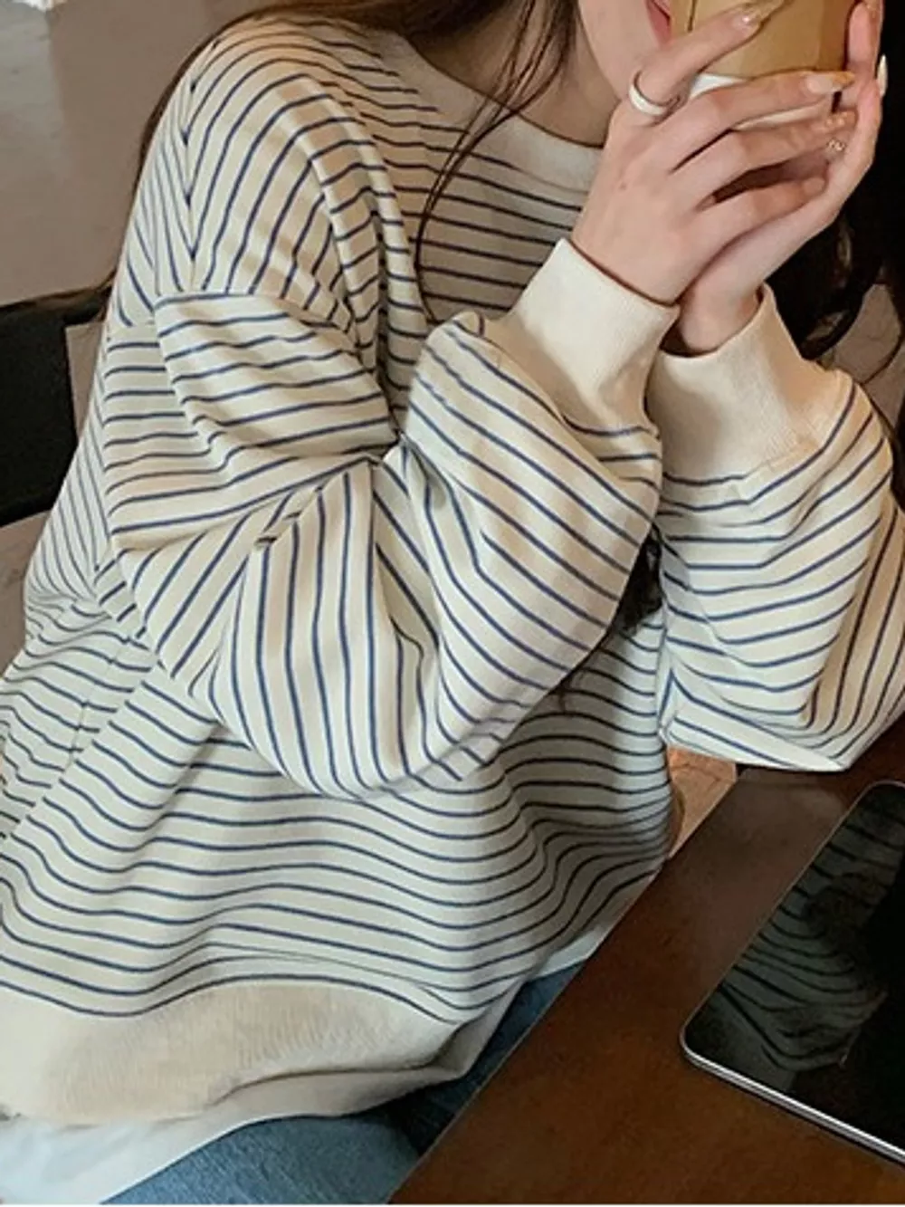 Striped Long-Sleeve Crewneck T-Shirt, image 4