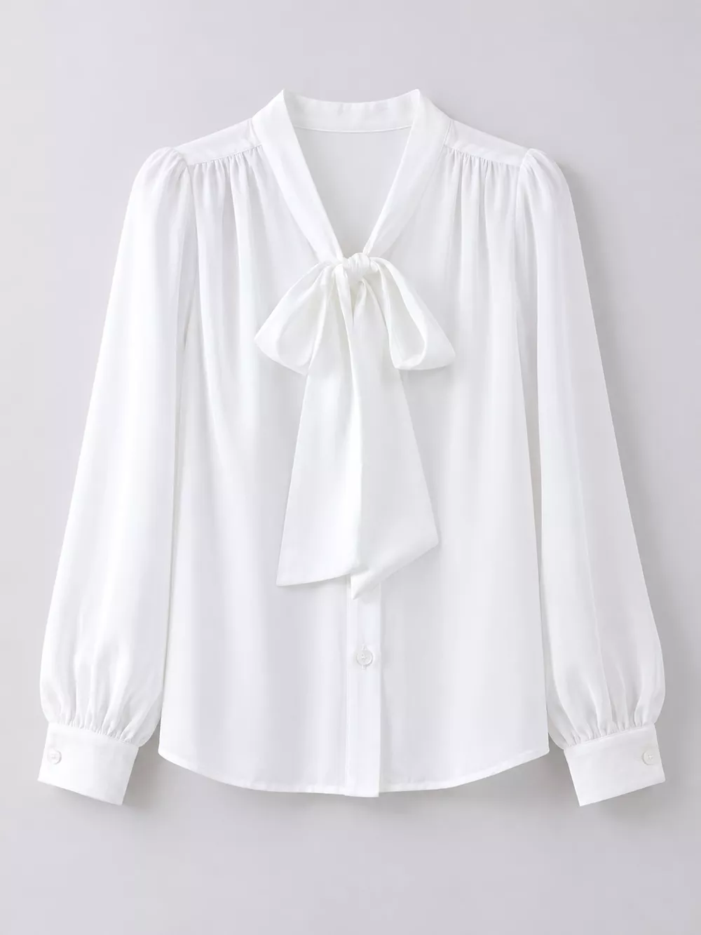 Full Size Tie Front Long Sleeve Shirt Plus Size, image 4