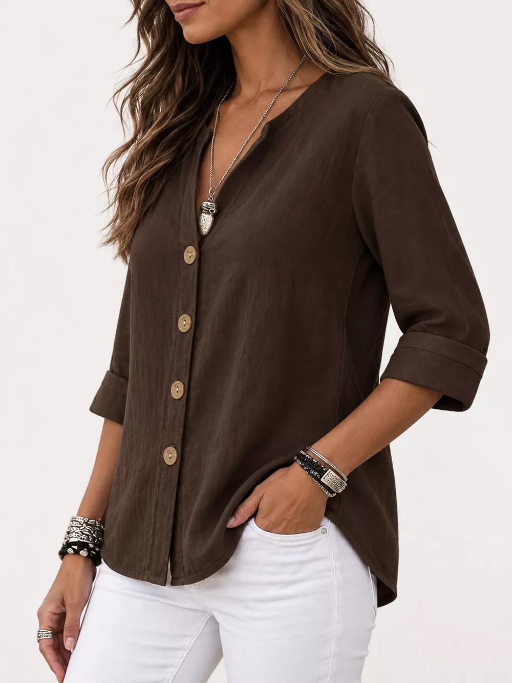 Notched Button Down Shirt, image 30