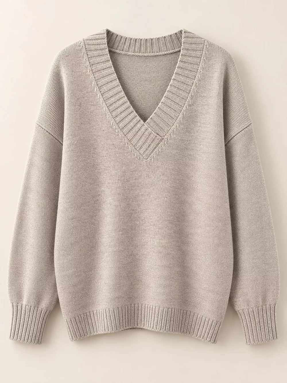 Full Size V-Neck Dropped Shoulder Sweater Plus Size, image 43