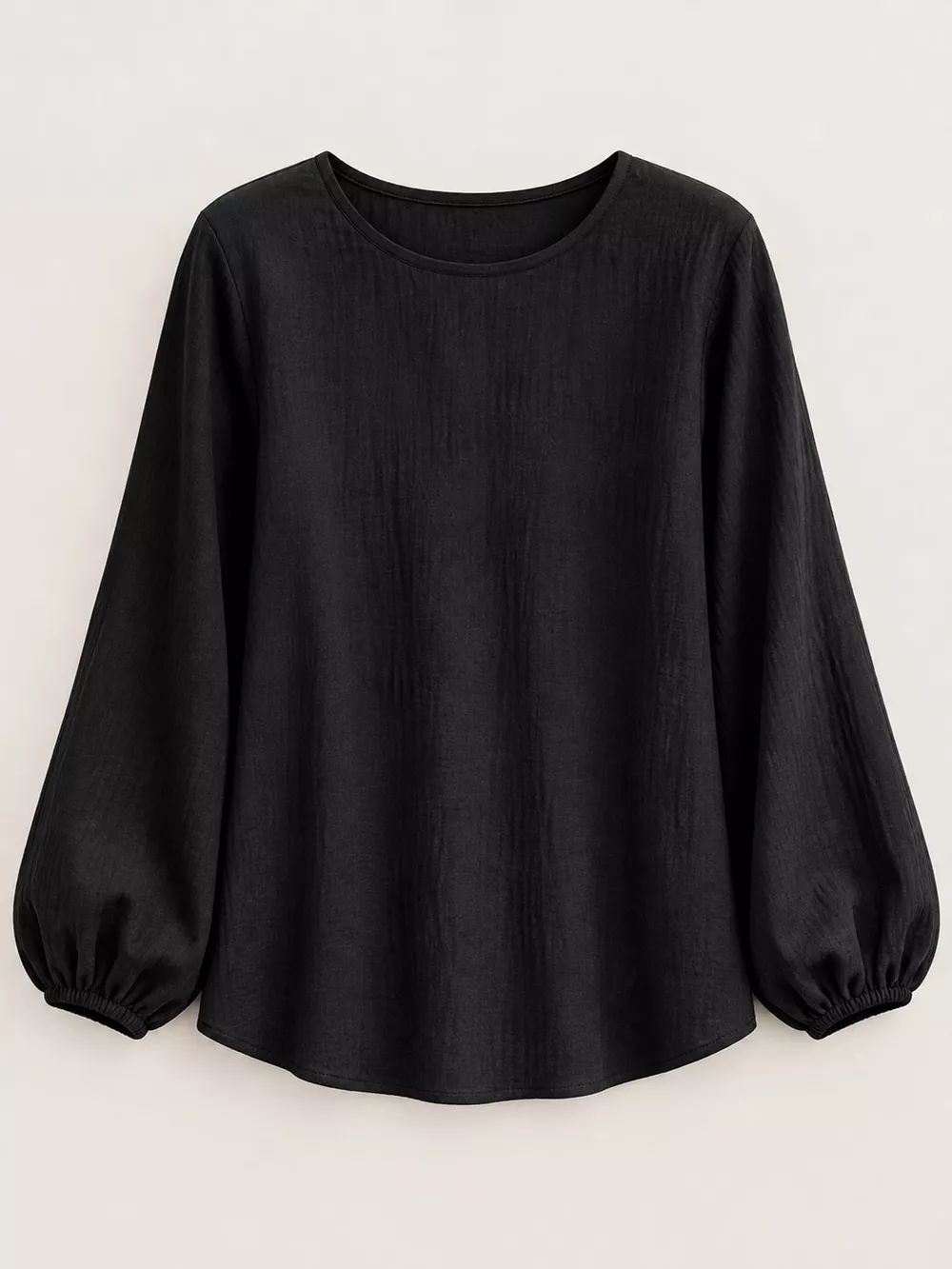 Full Size Elasticated Cuffs Long Sleeve Blouse Plus Size, image 8