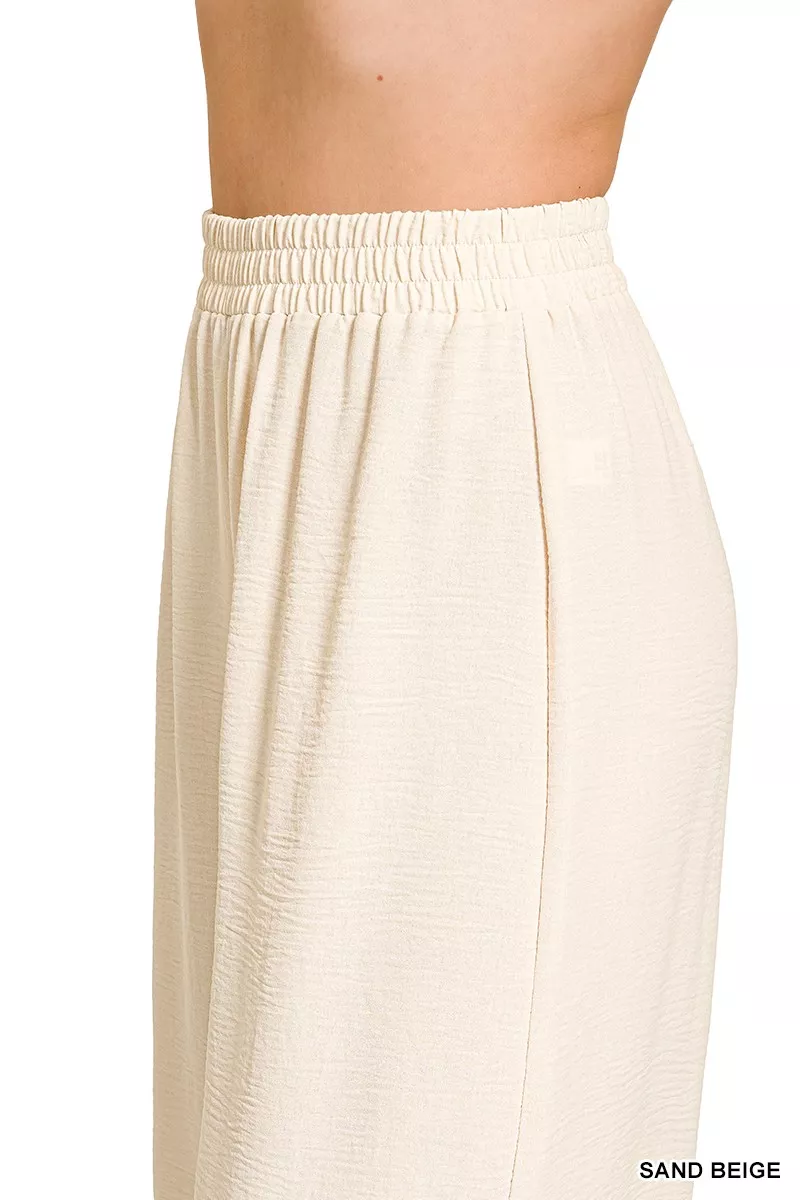 Woven Airflow Elastic Waistband Pants, image 4