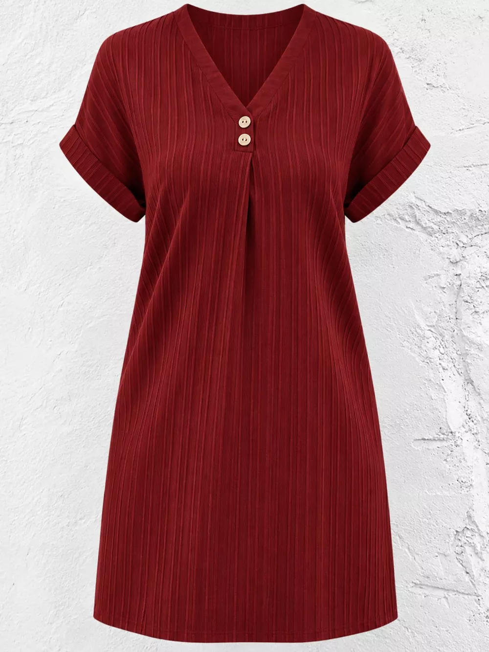 Full Size V-Neck Short Sleeve Midi Dress Plus Size, image 19