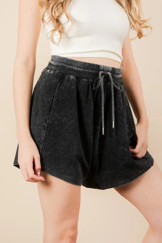 Mineral Washed Comfy Baggy Shorts, image 5