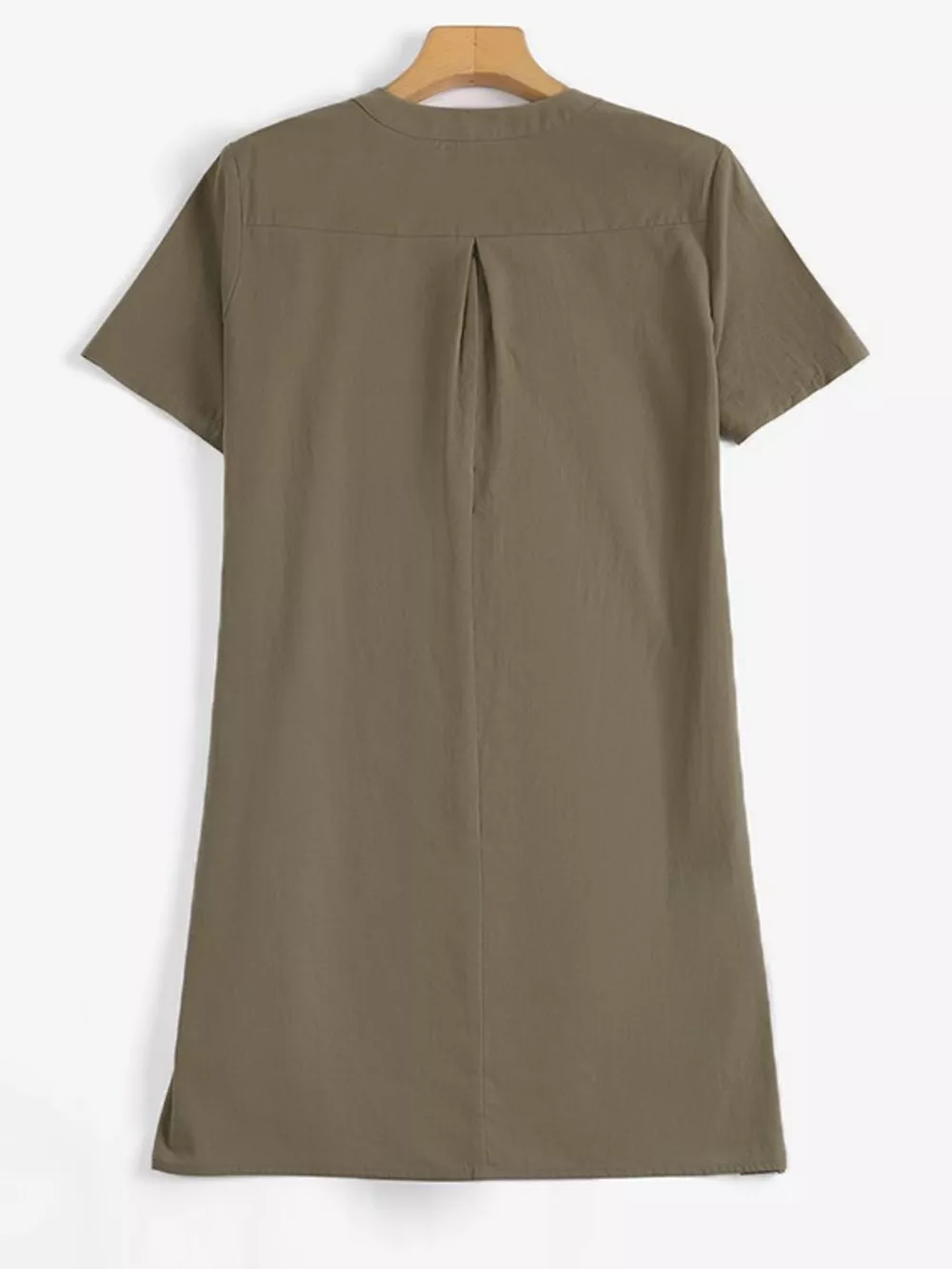 Full Size Notched Short Sleeve Oversize Blouse Plus Size, image 9