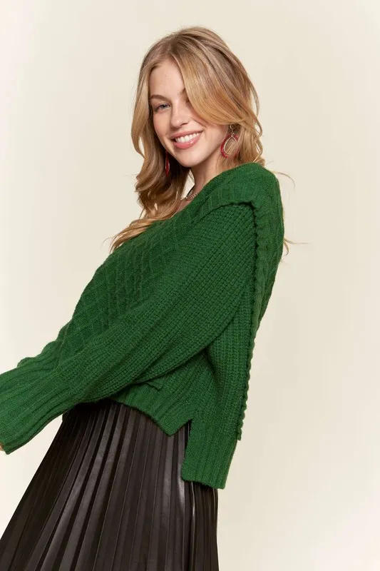 Ruffle Detail ble Sweater, image 2