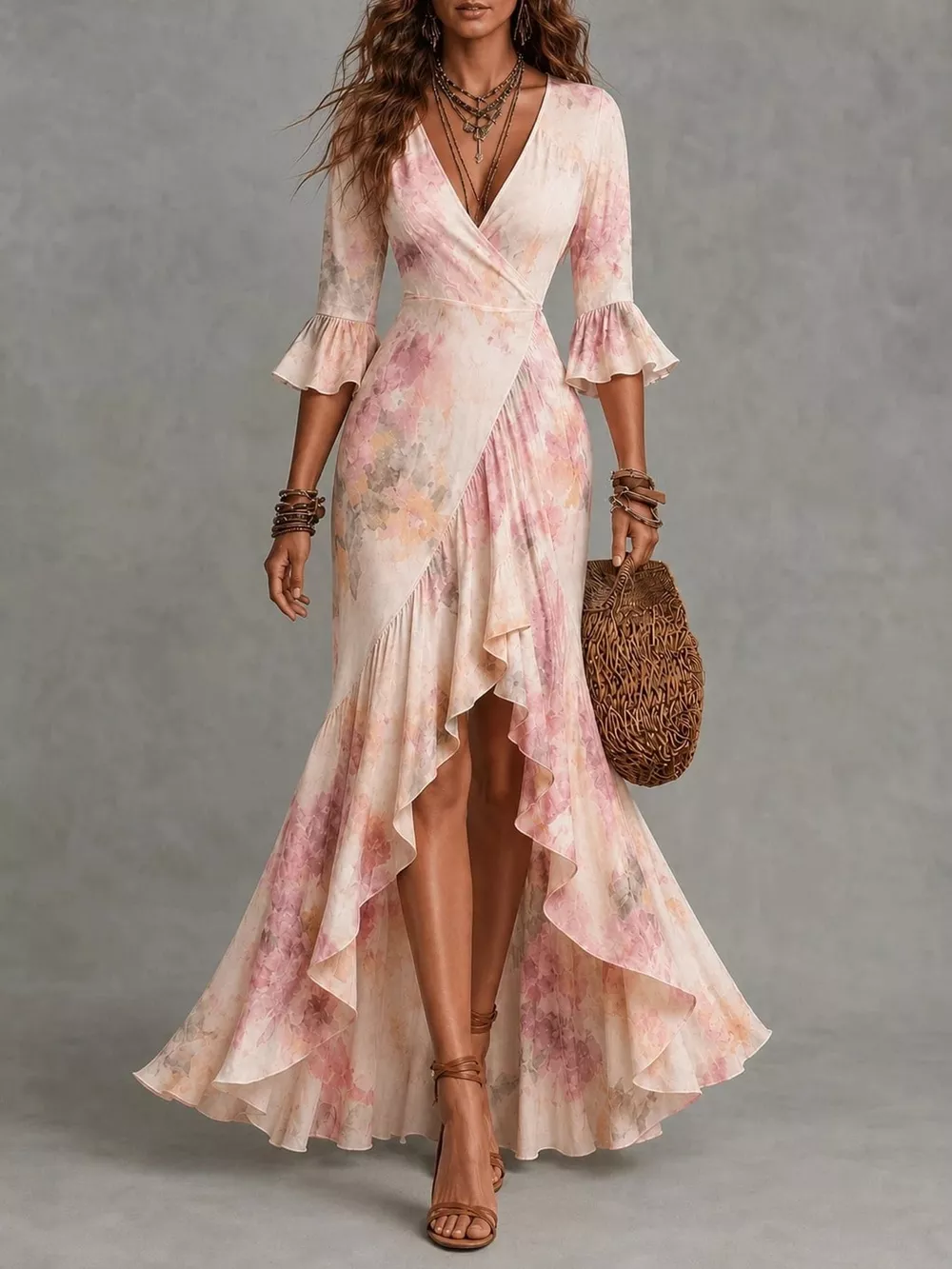 High-Low Ruffled Maxi Dress, image 20