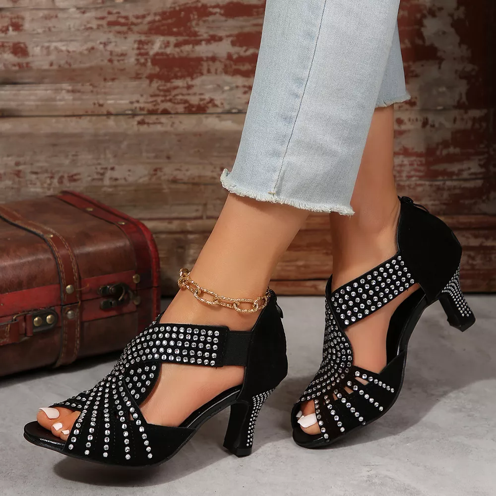Peep Toe Block Heels Sandals, image 3