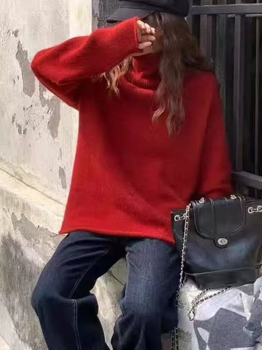 Turtleneck Dropped Shoulder Sweater, image 5