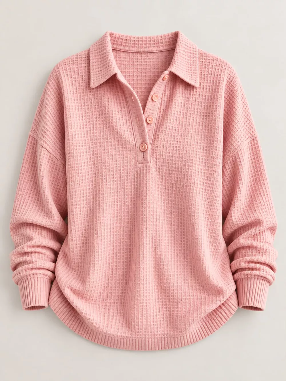 Full Size Waffle Knit Dropped Shoulder Top Plus Size, image 12