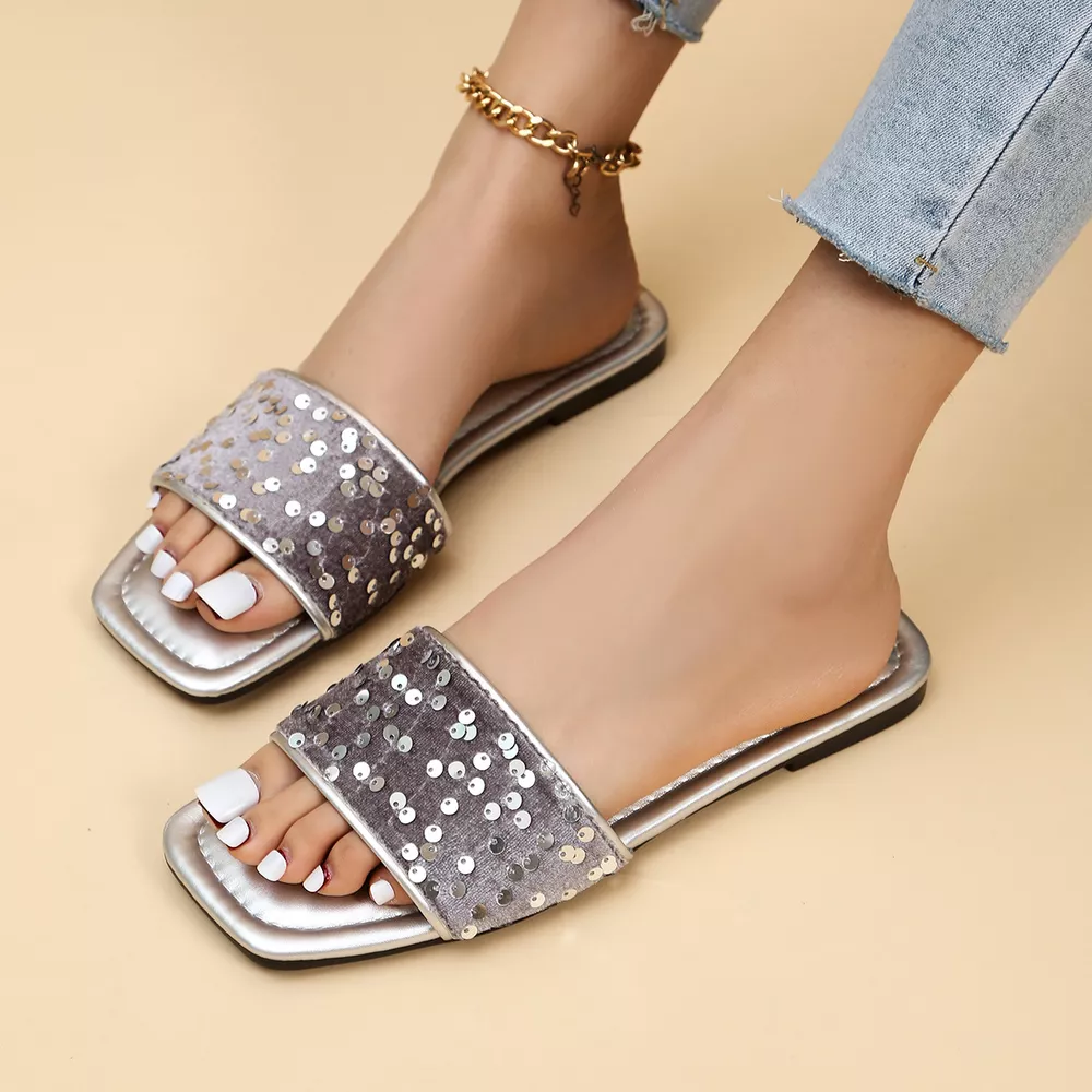 Sequin Open Toe Sandals, image 9