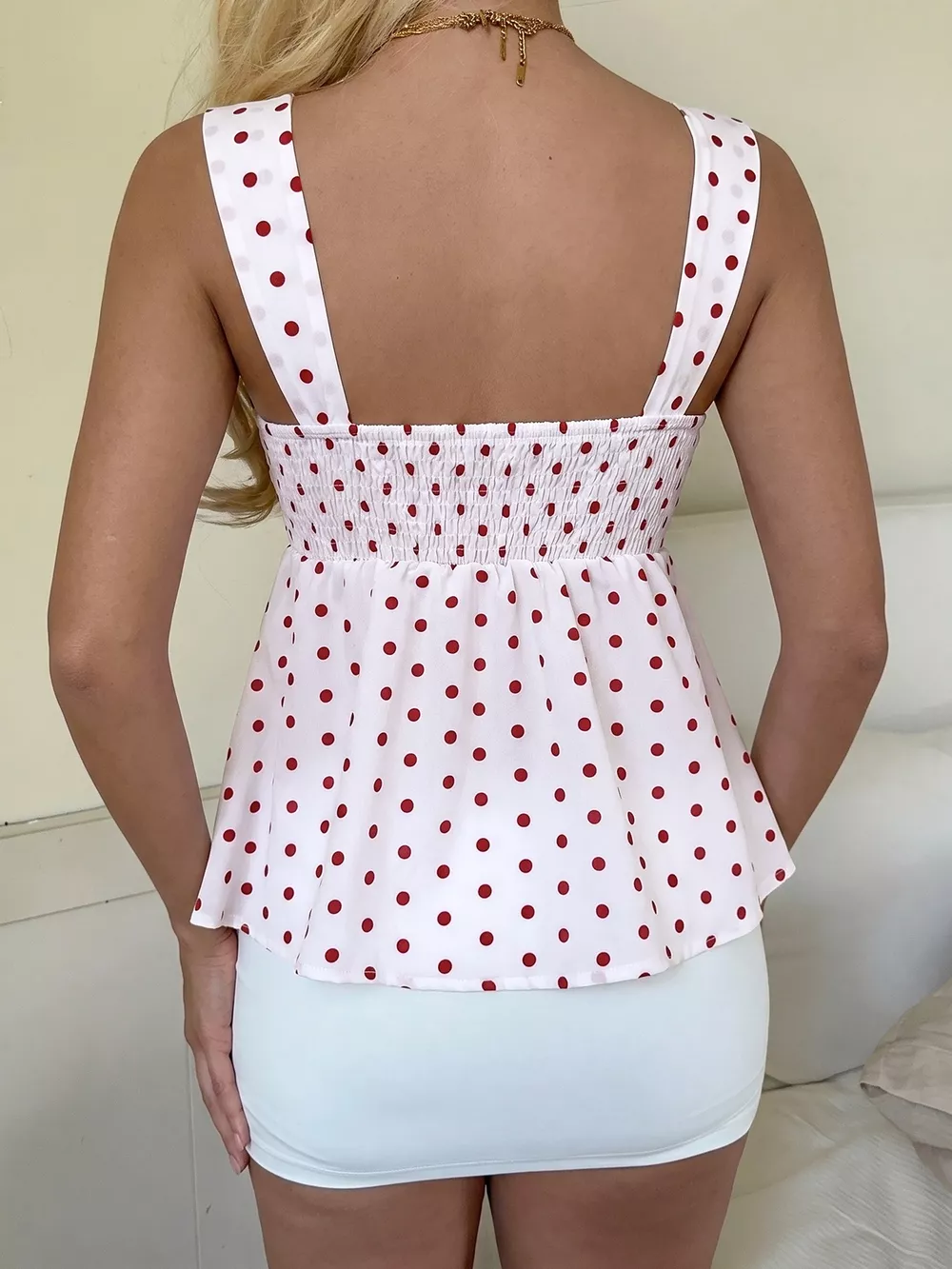 Polka Dot Ruched Cami, image 5