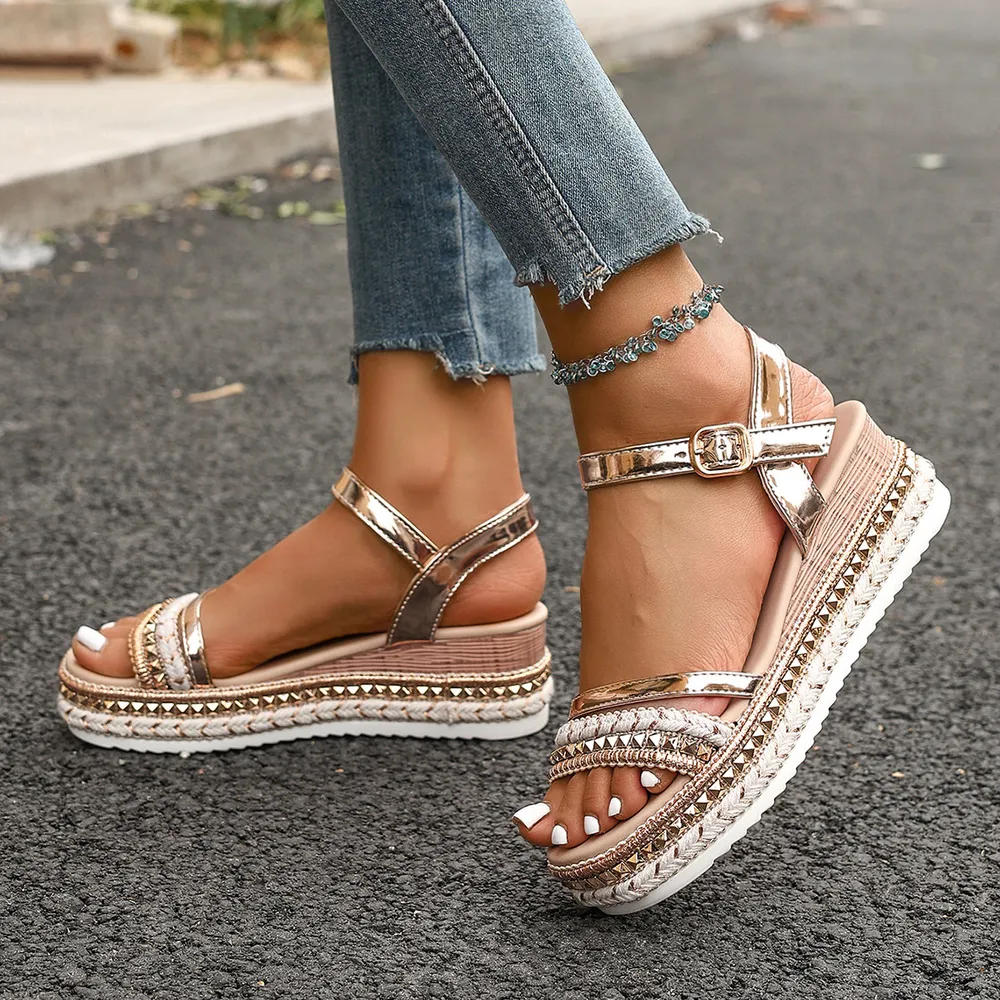Rhinestone Embellished Platform Sandals, image 5