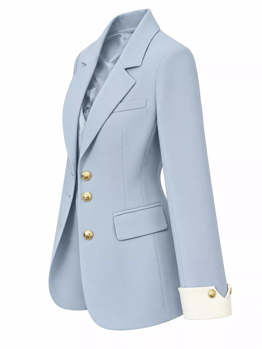 Full Size Single-Breasted Blazer with Gold Button Accents Plus Size, image 5