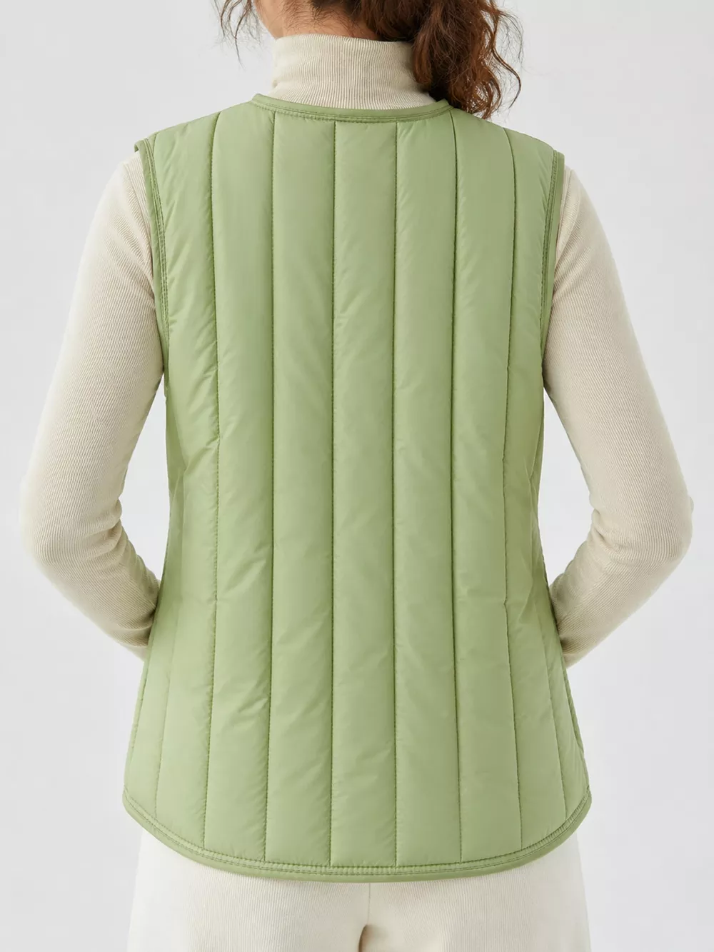 Full Size Quilted Button Up Vest Coat Plus Size, image 61