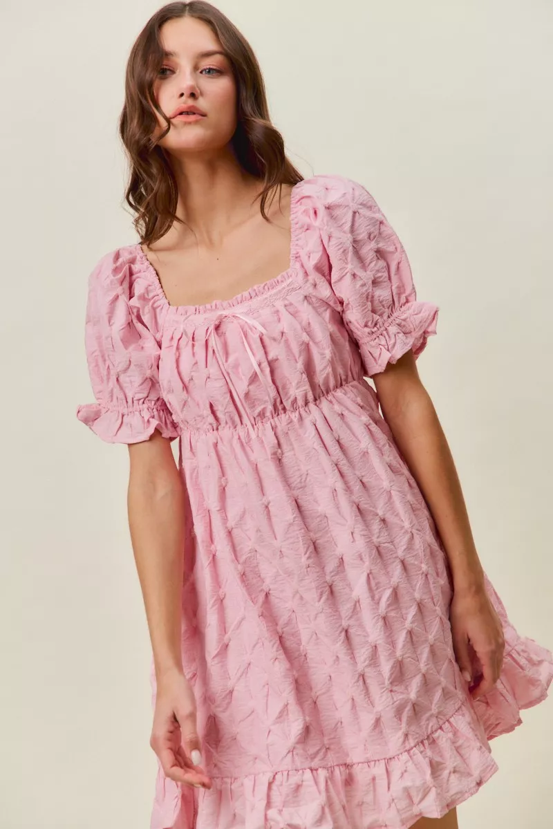 Texture Woven Ruching On Bust Mini Dress, image 8