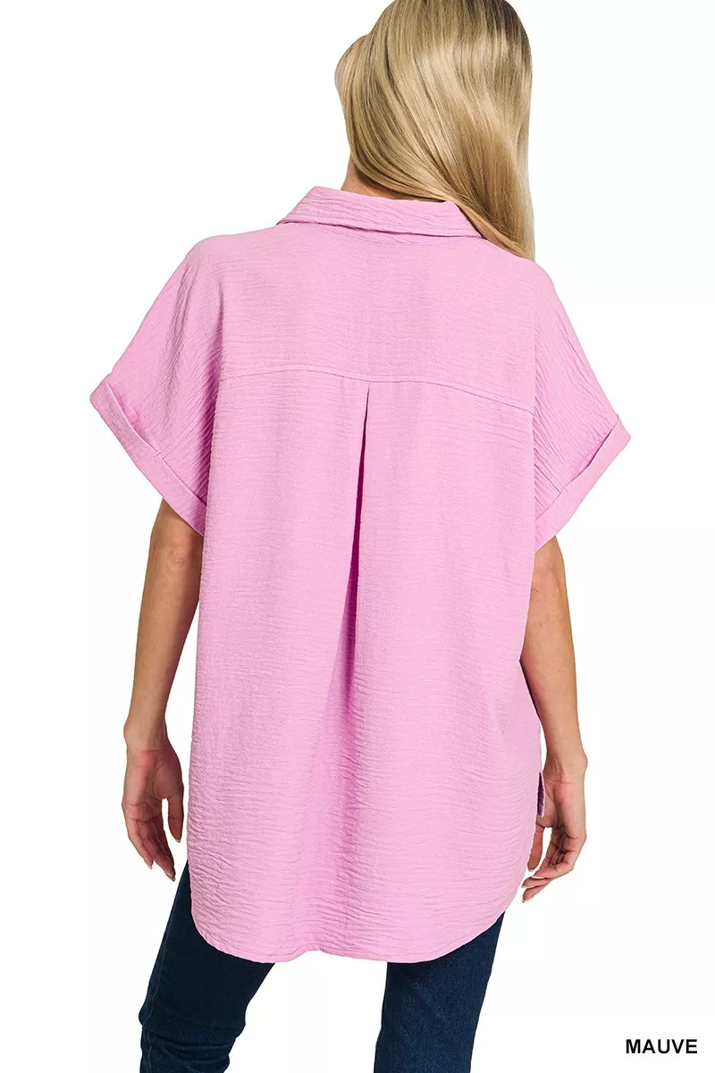 Woven Airflow Button Down Shirt, image 3