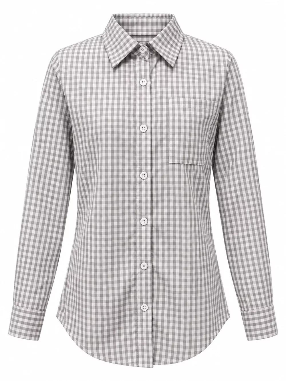 Plus Size Plaid Button-Down Long Sleeve Shirt, image 42