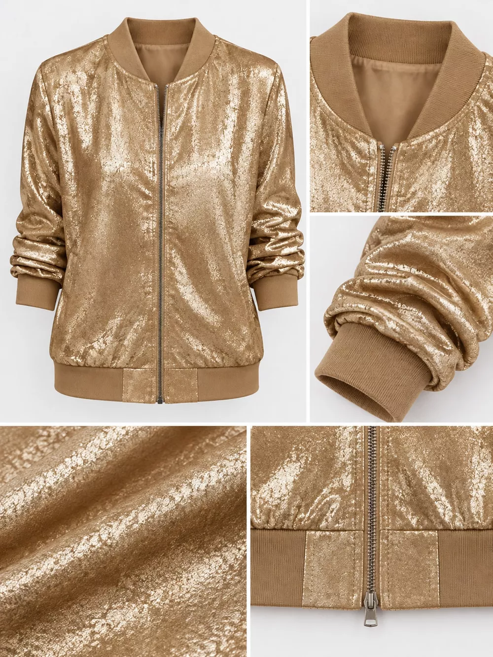 Full Size Zip Up Long Sleeve Jacket Plus Size, image 35