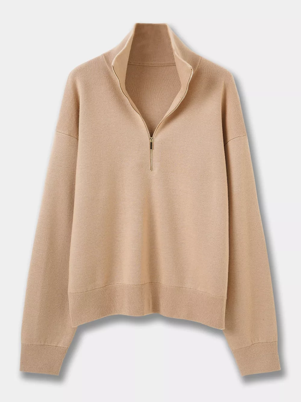 Half-Zip Dropped Shoulder Sweater, image 8