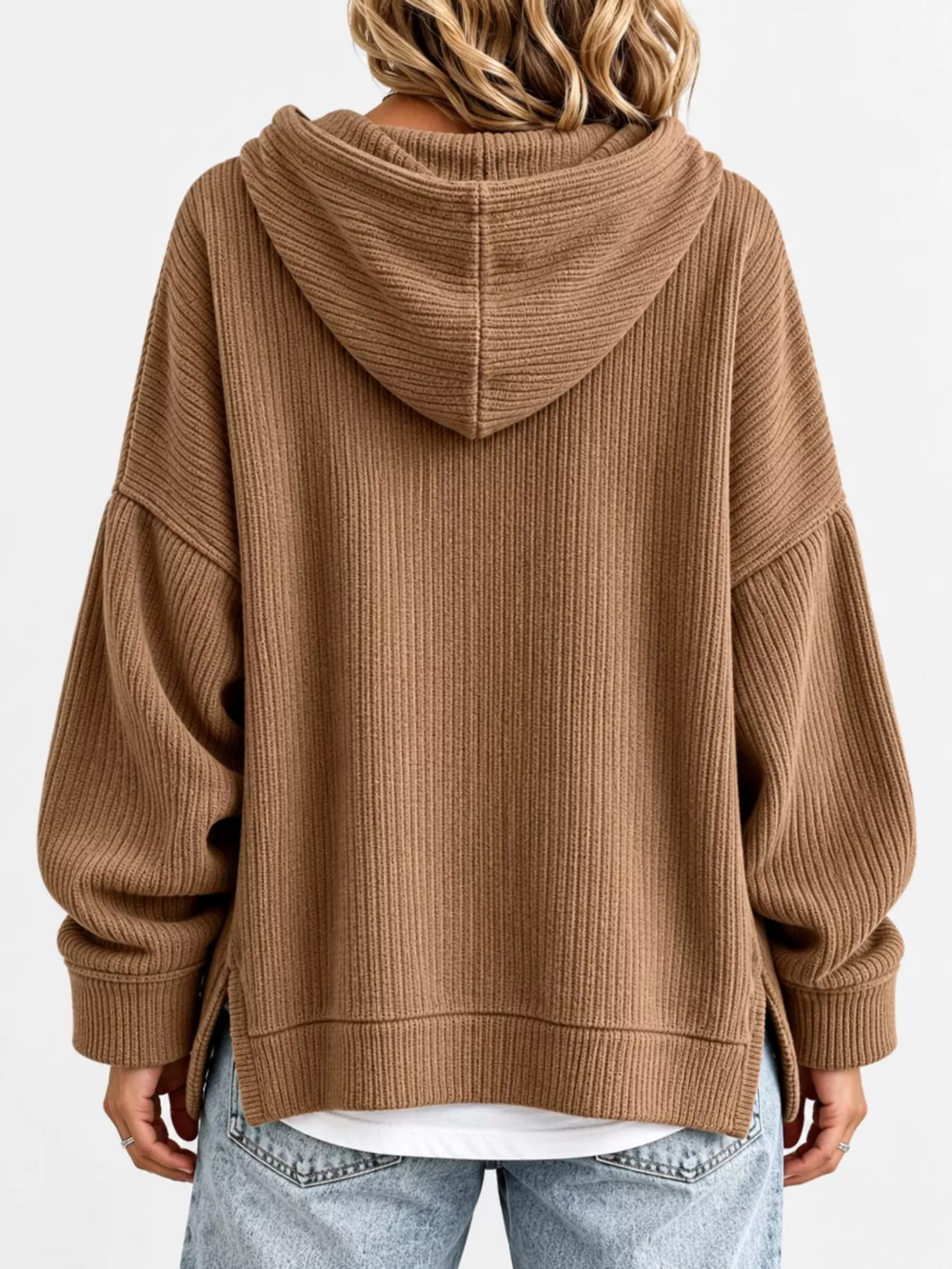 Drawstring Dropped Shoulder Hoodie, image 3