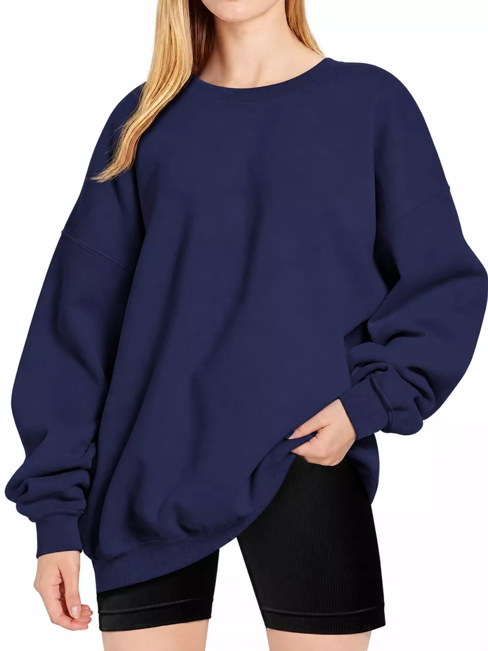 Full Size Crew Neck Dropped Shoulder Sweatshirt Plus Size, image 28