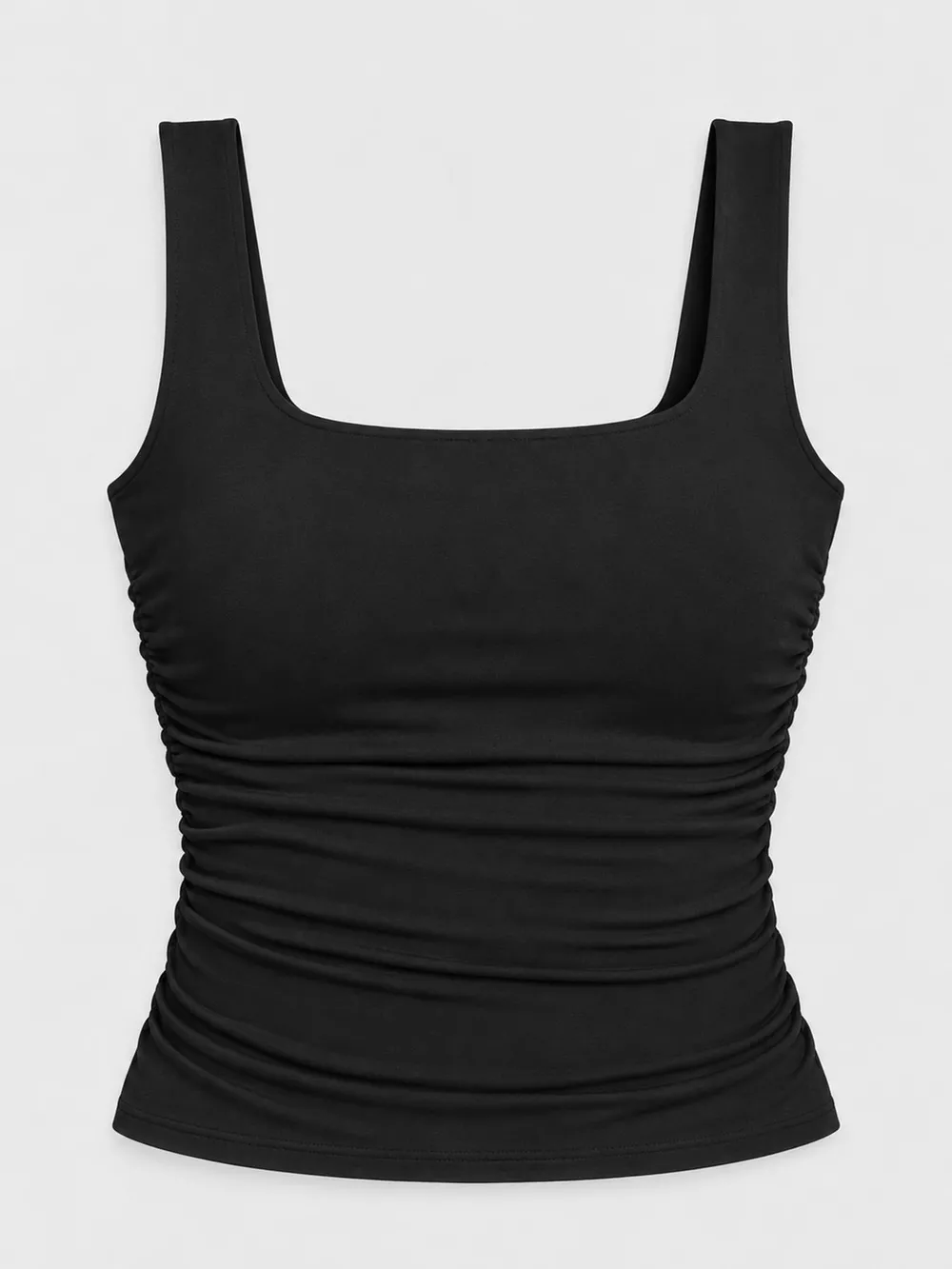 Square Neck Ruched Slim-Fit Tank Top, image 7