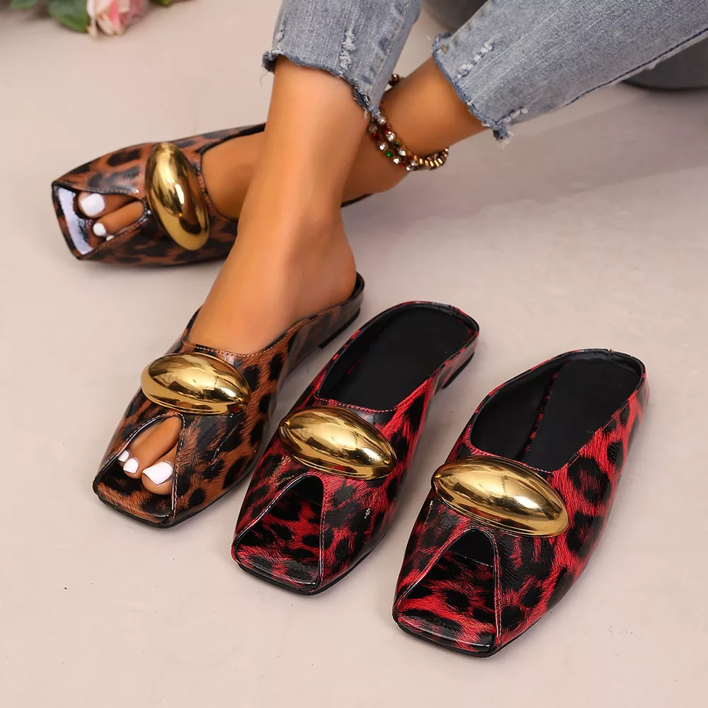 Leopard Open Toe Sandals, image 2