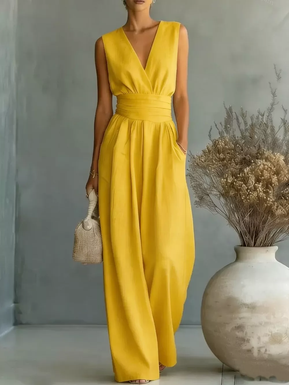 Full Size Sleeveless Wide-Leg Jumpsuit Plus Size, image 8