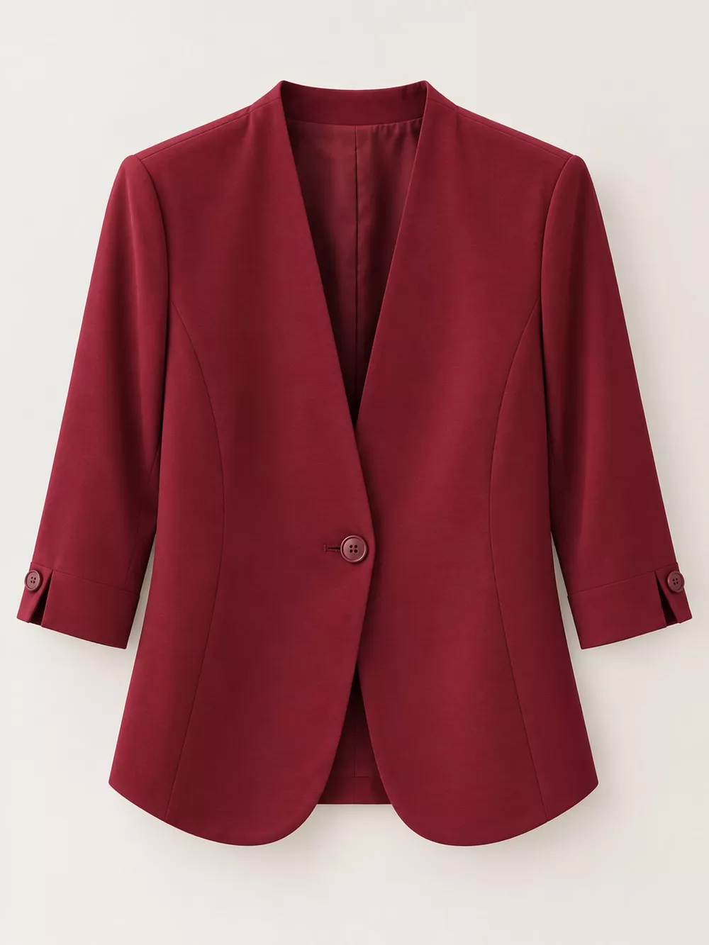 Plus Size Three-Quarter Sleeve One Button Blazer, image 5