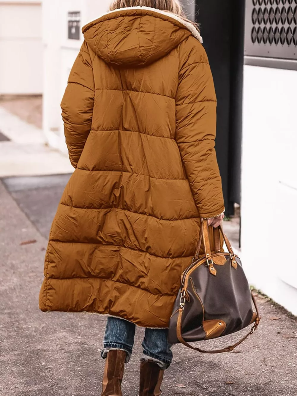 Full Size Longline Sherpa-Lined Hooded Outerwear Plus Size, image 14