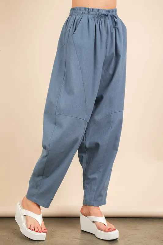 Solid Barrel Comfy Woven Pants, image 2