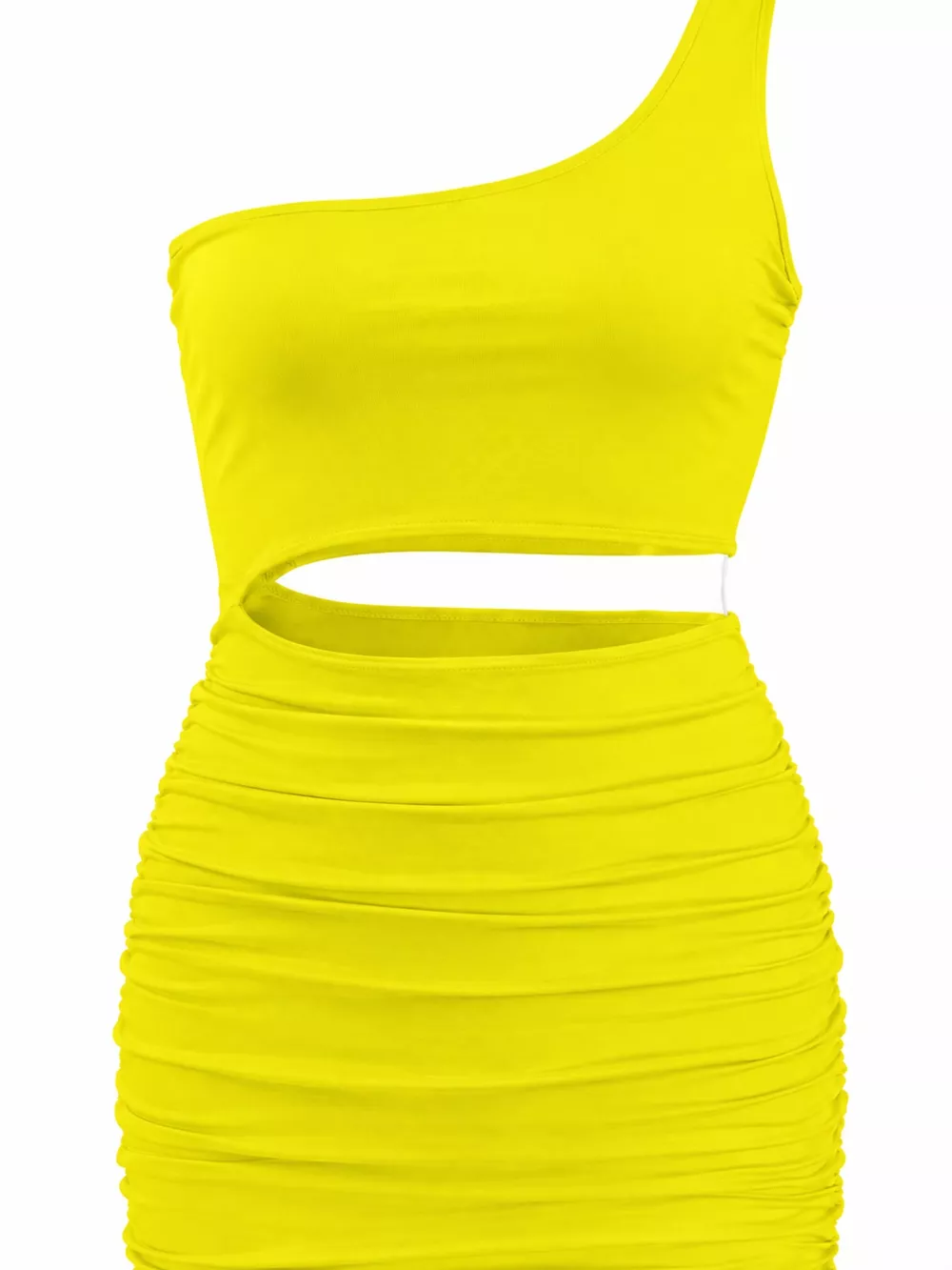 One-Shoulder Cutout Ruched Bodycon Mini Dress, image 89