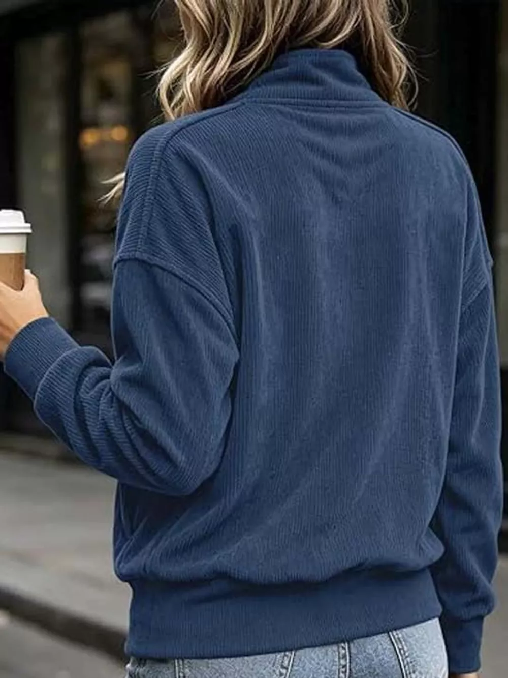 Full Size Quarter-Snap Sweatshirt with Kangaroo Pocket Plus Size, image 19