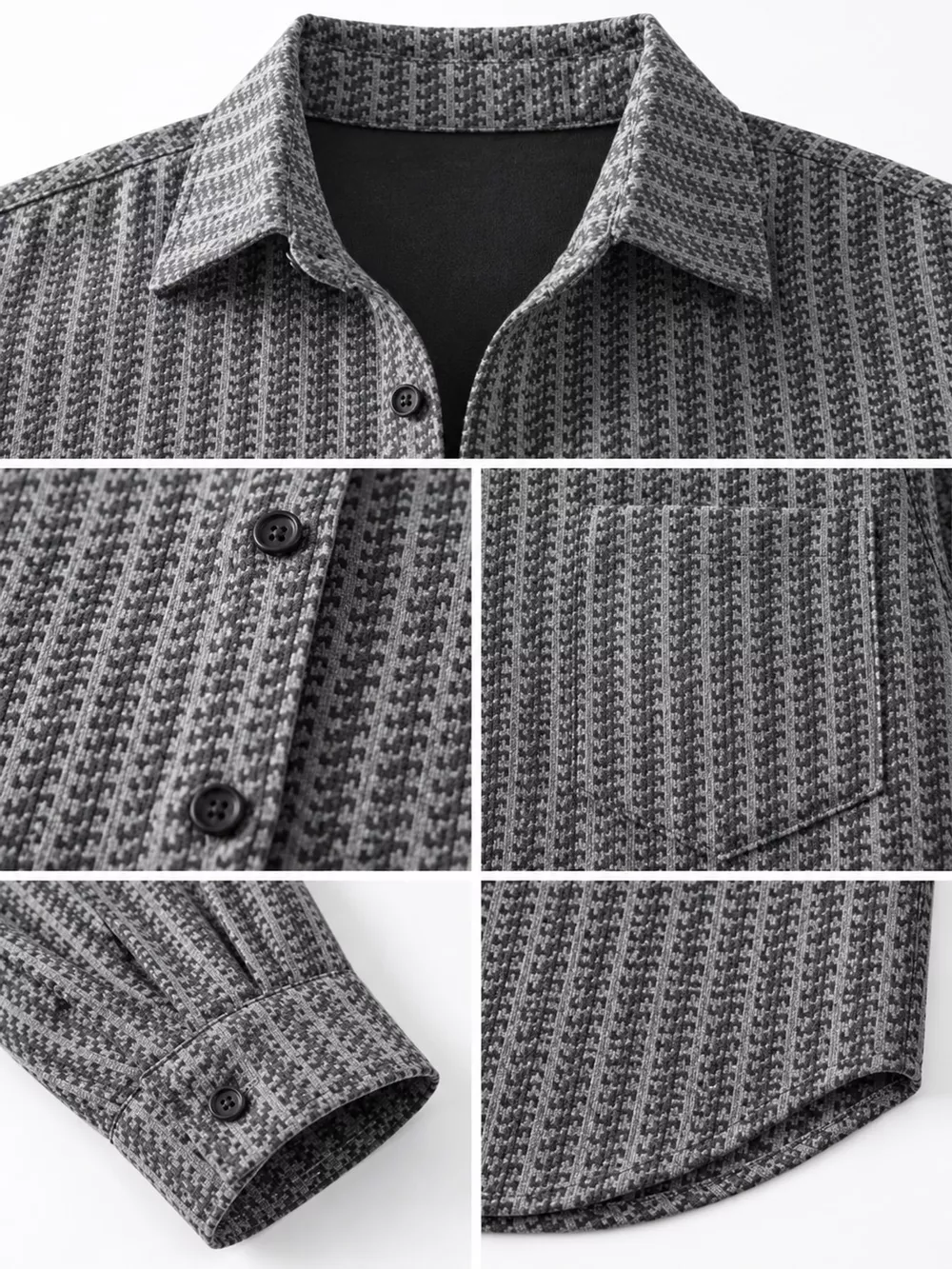 Men's Plus Size Button Up Long Sleeve Shacket, image 8