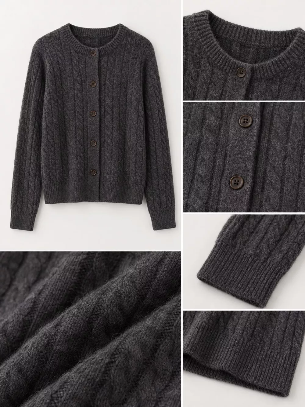 Cable-Knit Button-Down Cardigan, image 16