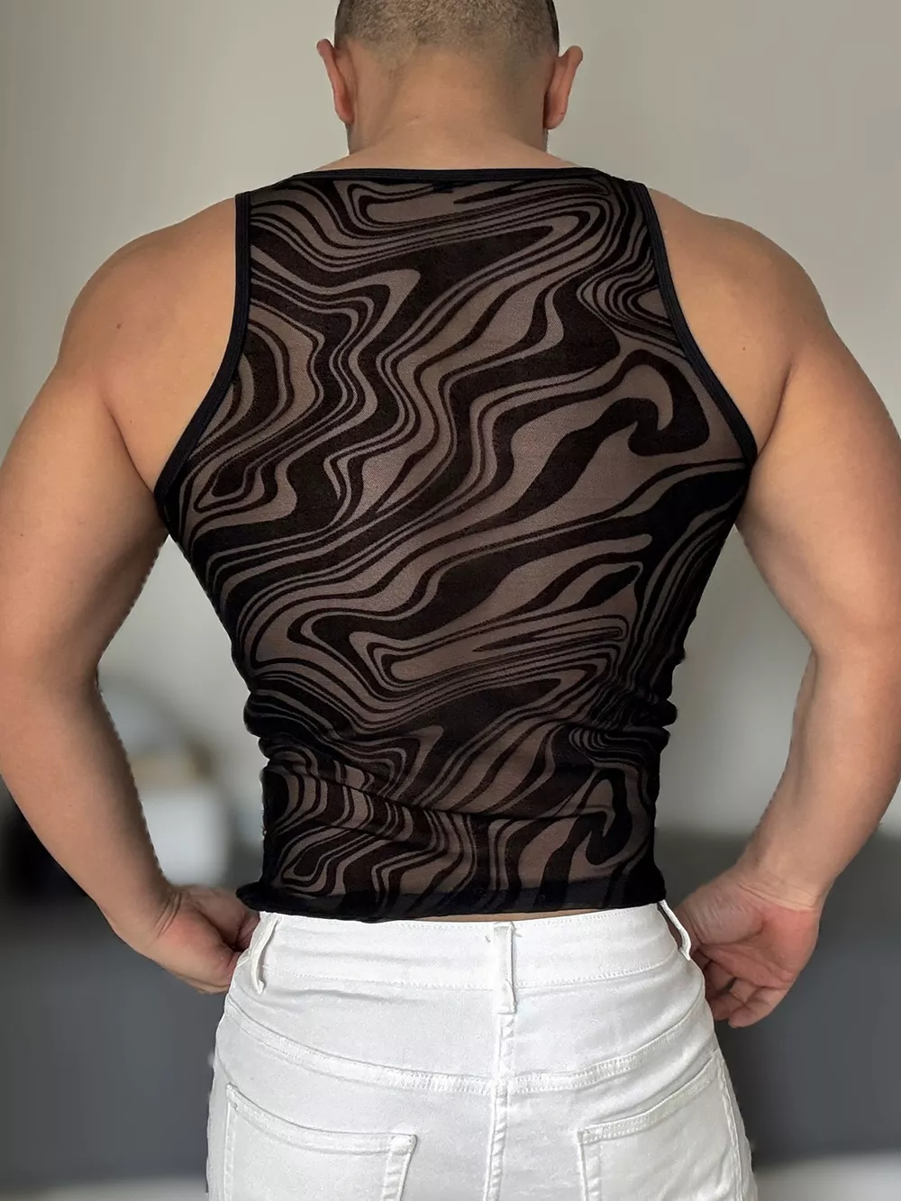 Men's Full Size Slim-Fit Abstract Print Tank Plus Size, image 6