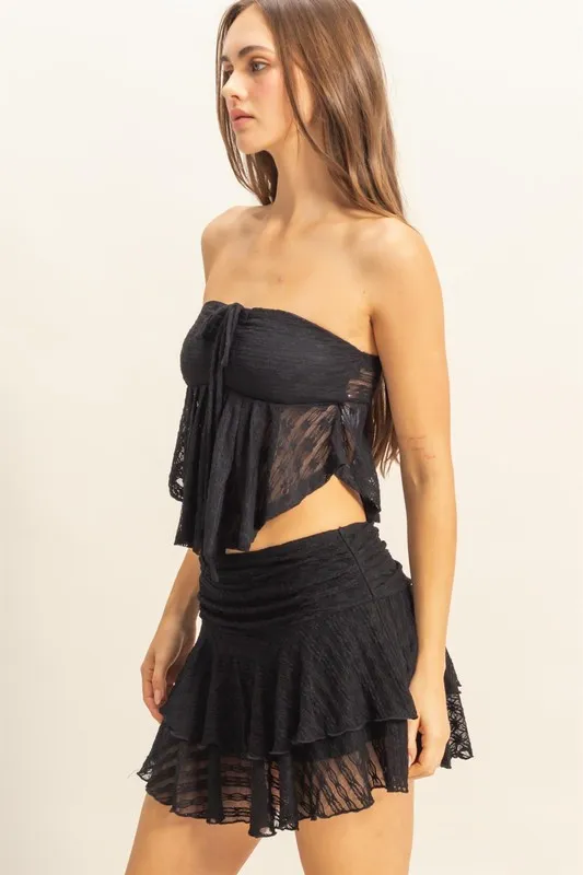 Lace Bustier Flowy Tube Top, image 4